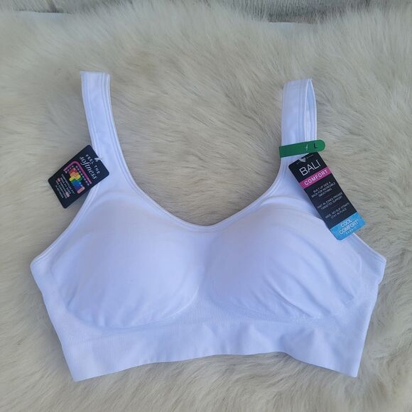Bali Comfort Revolution Wireless Bra White large DF3488 3488 Cool Comfort - Picture 1 of 3